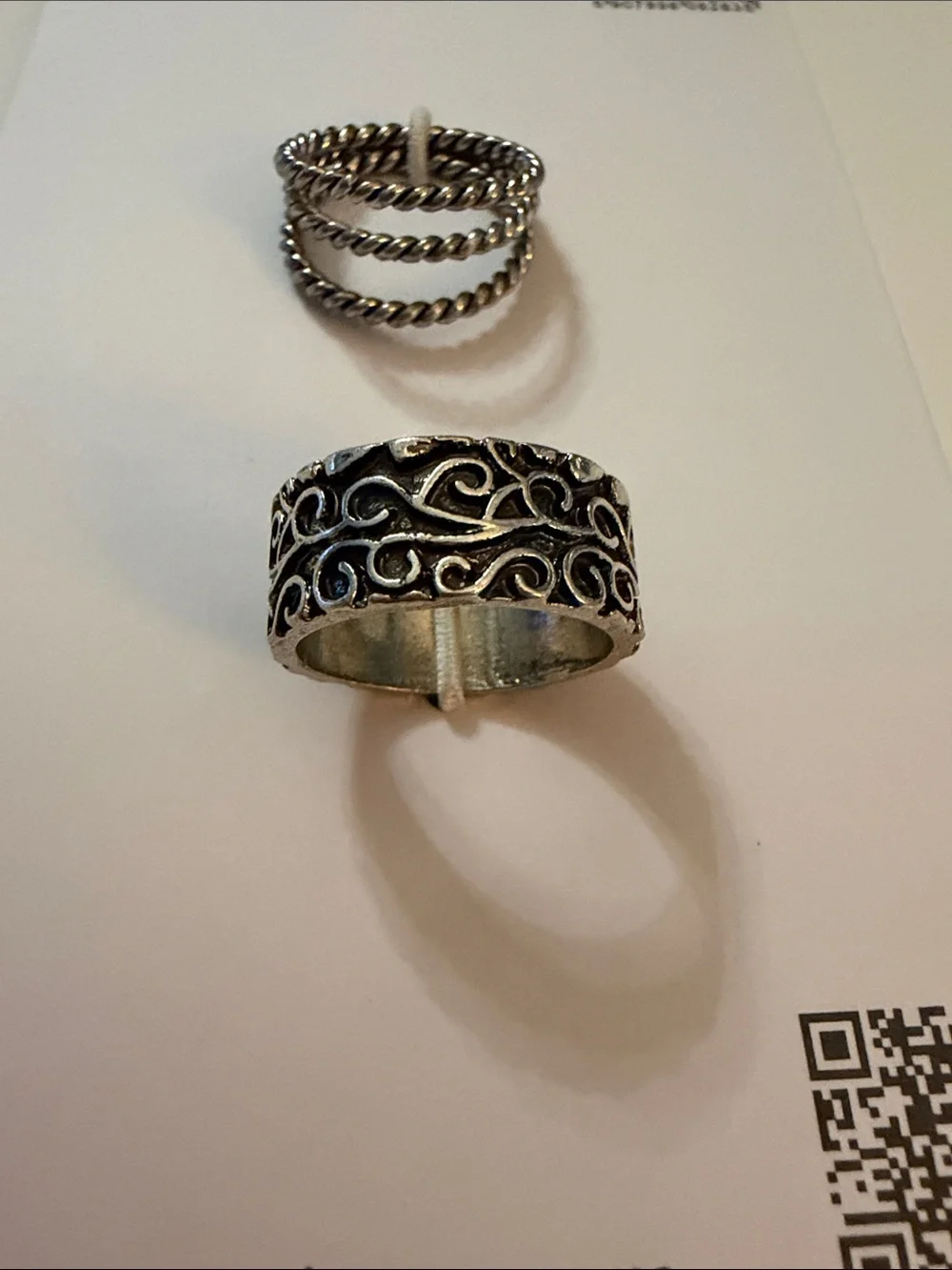 Two-Piece Silver-Tone Ring Set - Silver
